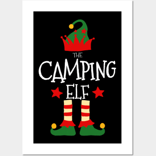 Camping Elf Matching Family Group Christmas Party Pajamas Posters and Art